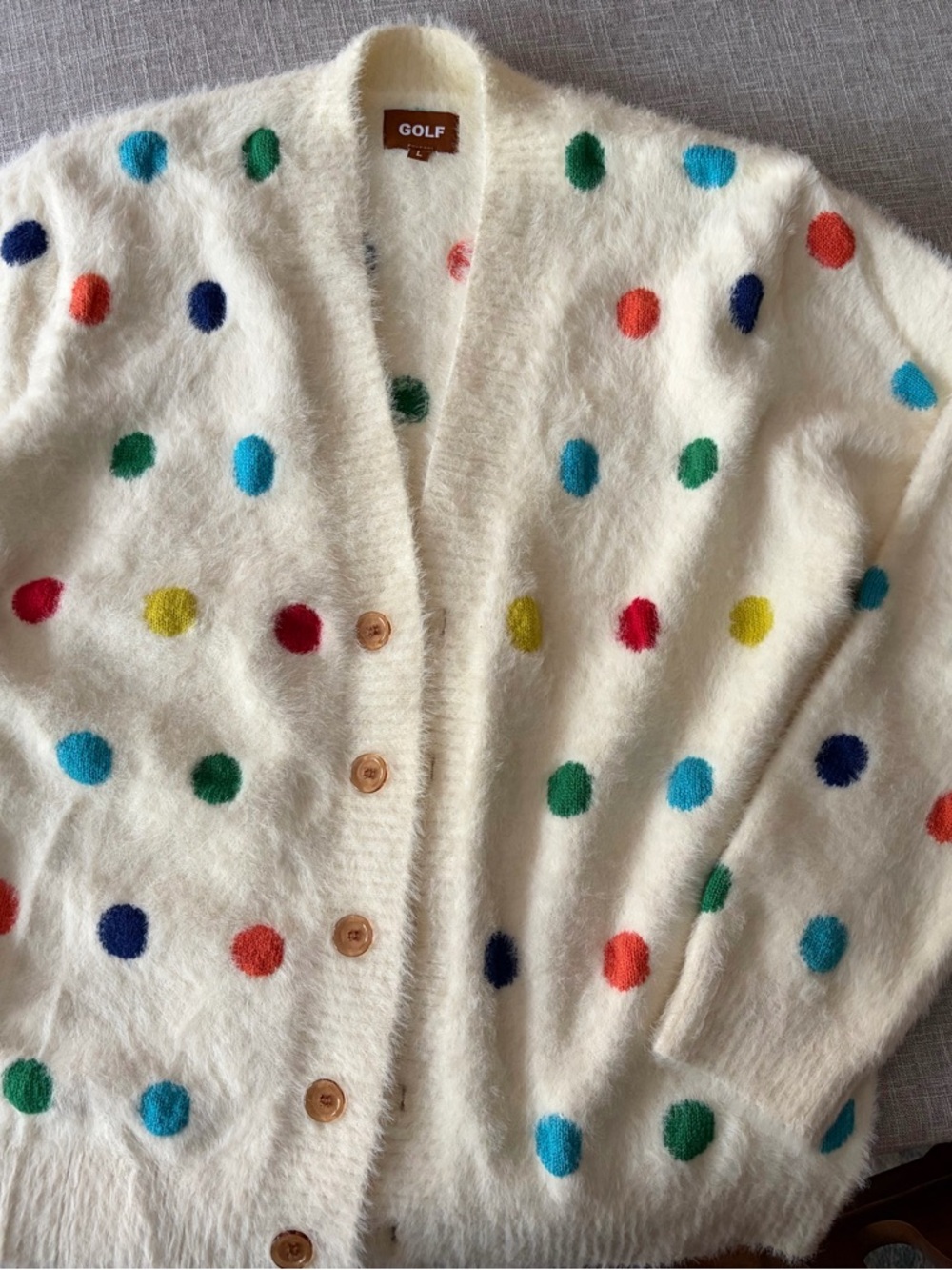 Golf Wang Mohair Polka Dot Cardigan